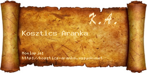 Kosztics Aranka névjegykártya